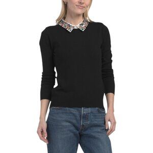 SIONI MILANO Collar Twofer Pull Over Sweater